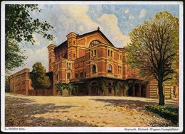 1950 (ca.) Bayreuth, Color-Künstler-Ak.: Richard Wagner-Festspielhaus (vin L. Mößler) Ungebr. (Verlag Liebermann, Nürnbe - Sonstige & Ohne Zuordnung