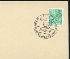 1957 (24.4.) DESSAU 1, V. RICHARD-WAGNER-FESTWOCHE (Wagner-Kopf Mit Baskenmütze) Großes Briefstück (Bo.17) - Richard Wag - Autres & Non Classés