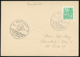 1956 (4.4.) DESSAU 1, VI. RICHARD-WAGNER-FESTWOCHE (Wagner-Kopf) Drs.-Karte (Bo.16) - Richard Wagner - Sonstige & Ohne Zuordnung