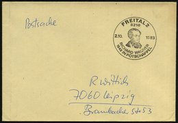 1983 (2.10.) 8210 FREITAL 2, Sonderstempel: RICHARD WAGNER 1849 IN POTSCHAPPEL (junges Wagner-Brustbild) Markenloser Pos - Otros & Sin Clasificación