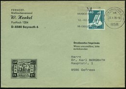 1979 (24.4.) 858 BAYREUTH 2, Maschinen-Werbestempel: MUSICA BAYREUTH.. 18. ORGELFEST, Firmenbrief (Bo.56 A) - Musik-Inst - Sonstige & Ohne Zuordnung