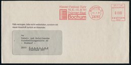 1991 4630 BOCHUM 11, Absender-Freistempel: Klavier-Festival-Ruhr, 16.6. - 15.9.'91 Thürmer-Saal (Klavier-Tastatur) Kommu - Otros & Sin Clasificación