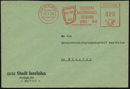 1959 (13.4.) (21 B) ABSENDER-Freistempel: SAUERLAND KULTURWOCHEN.. (Maske U. Flügel) Kommunalbrief - Musik-Instrumente / - Andere & Zonder Classificatie