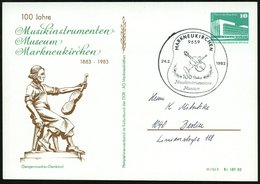 1983 9659 MARKNEUKIRCHEN, Sonderstempel: 100 Jahre Musikinstrumenten-Museum (Violine U. Trompete) Auf Passender PP 10 Pf - Altri & Non Classificati