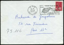 1973 FRANKREICH, Maschinen-Werbestempel: 63 RIOM "RIOM VILLE D'ART".. = Drehorgel, Hut) Bedarfsbrief - Musik-Instrumente - Altri & Non Classificati