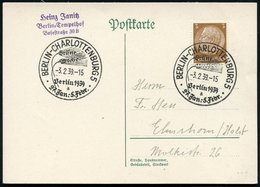 1939 (3.2.) BERLIN-CHARLOTTENBURG 5, Sonderstempel: Grüne Woche 1939 (2 Ähren) Inl.-Karte (Bo.218) - Agrikultur & Landwi - Other & Unclassified