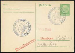 1937 (12.12.) DINGOLFING, Hand-Werbestempel: Bekannt Duch Seine Sämaschinen(Sämaschine) Inl.-Karte (Bo.1 , Erstjahr!) -  - Sonstige & Ohne Zuordnung