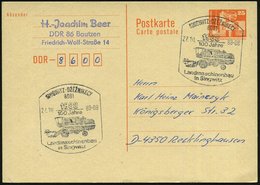 1988 (22.10.) 8601 SINGWITZ - OZEZNIKECY, Sorbischer Sonderstempel: 100 Jahre Landmaschinenbau (= Mähdrescher) Inl.-Kart - Sonstige & Ohne Zuordnung