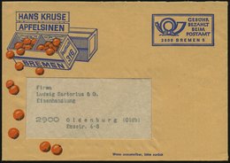 1969 2800 Bremen 5, Zweifarbiger Reklamebrief: HANS KRUSE APFELSINEN + Rs. Reklame (Gebühr Bezahlt) Inl.-Brief - Agrarpr - Altri & Non Classificati