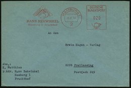 1964 (9.12.) 2 HAMBURG 1, Absender-Freistempel: HANS REHWINKEL; FRUCHT-WINKEL (Äpfel Unter Winkelmaß) Firmenbrief - Agra - Andere & Zonder Classificatie