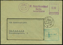 1969 (16.1.) 1034 BERLIN, Viol. ZKD-Absender-Freistempel: VE Fleischkombinat Berlin + Tagesstempel, ZDK-Ortsbrief - Nahr - Other & Unclassified
