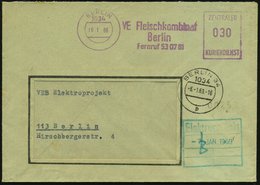 1969 (16.1.) 1034 BERLIN, Viol. ZKD-Absender-Freistempel: VE Fleischkombinat Berlin + Tagesstempel, ZDK-Ortsbrief - Nahr - Autres & Non Classés