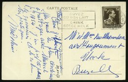 1953 BELGIEN, Maschinen-Werbestempel: BRUXELLES 1, BUVEZ DU BON LAIT.. (zweisprachig) Bedarfskarte - Nahrungsmittel / Fo - Autres & Non Classés