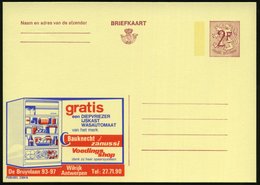 1969 BELGIEN, 2 F. Publibel-Ganzsache: Bauknecht Zanussi.. (= Kühlschrank Mit Nahrungsmitteln), Ungebr. (Mi.P 319 II / 2 - Otros & Sin Clasificación