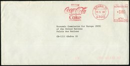 1986 4300 ESSEN 111, Absender-Freistempel: TRINK Coca-Cola.. , Rs. Absender-Vordruck, Ausl.-Firmenbrief - Zucker & Schok - Sonstige & Ohne Zuordnung