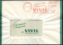 1957 (30.4.) (17 B) OFFENBURG (BADEN), Absender-Freistempel: ..VIVIL NATÜRLICHES PFEFFERMINZ, Reklamebrief - Zucker & Sc - Sonstige & Ohne Zuordnung