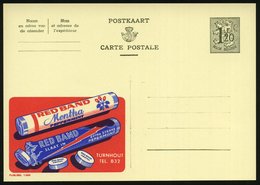 1954 BELGIEN, 1,20 F. Publibel-Ganzsache: RED BAND Mentha PEPPERMINT.. (2 Rollen Pfefferminz-Drops-Packungen) Flämischer - Sonstige & Ohne Zuordnung