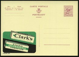 1959 BELGIEN, 2 F. Publibel-Ganzsache: Clark's SPEARMINT GUM.. (2 Kaugummi-Packungen) Französ. Titel Oben, Ungebr. (Mi.P - Altri & Non Classificati