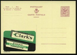 1959 BELGIEN, 2 F. Publibel-Ganzsache: Clark's SPEARMINT GUM.. (2 Kaugummi-Packungen) Flämischer Titel Oben, Ungebr. (Mi - Sonstige & Ohne Zuordnung