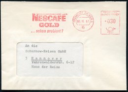 1967 (6.11.) 6 FRANKFURT AM MAIN 6, Absender-Freistempel: NESCAFÉ GOLD.., Firmenbrief - Kaffee & Café / Koffie / Café /  - Otros & Sin Clasificación