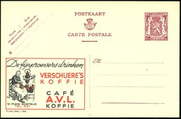 1946 BELGIEN, 65 C. Publibel-Ganzsache: VERSCHUERE'S KOFFIE.. (Großmutter Kaffee Mahlend, Kaffee-Kanne) Ungebr. - Kaffee - Otros & Sin Clasificación