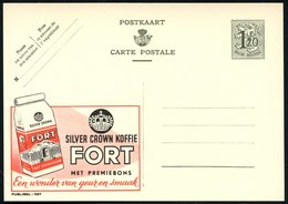 1952 BELGIEN, 1,20 F. Publibel-Ganzsache: SILVER CROWN KOFFIE FIRT (Kaffee-Packung Mit Fort U. Krone) Flämischer Text, U - Otros & Sin Clasificación