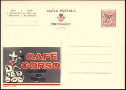 1959 BELGIEN, 2 F. Publibel-Ganzsache: CAFE CORSO.. (Frau Mit Sombrero U. Guitarre, Kaffeesäcke Aus Der Karibik) Ungebr. - Other & Unclassified