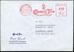 1958 (27.5.) (16) FRANKFURT (MAIN) 9, Absender-Freistempel: Grosch Tee.. (= "G" Mit Meditationsfigur) Firmenbrief: Ernst - Altri & Non Classificati