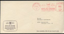 1967 (25.10.) 2 HAMBURG 36, Absender-Freistempel: Seide Tee, HAUS DES OSTENS, FIEDR. NIEBUHR.. (Tempeltor) Vorschriftsmä - Autres & Non Classés