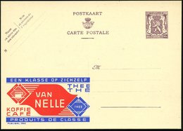 1948 BELGIEN, 90 C. Publibel-Ganzsache: KOFFIE VAN NELLE THEE.. (Kaffeetasse, Teekanne) Ungebr. (Mi.P 248 II / 862) - Te - Autres & Non Classés
