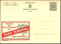 1954 BELGIEN, 1,20 F. Publibel-Ganzsache: GENEES UW HOGE BLOEDDRUK MET THEE TENSIFAL.. = Heil-Tee (Heilpflanzen-Blüten)  - Sonstige & Ohne Zuordnung