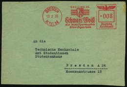 1939 (13.2.) DRESDEN ALTST.24 , Absender-Freistempel: GREILING AG,, Schwarz Weiß Die Meistgerauchte 2 1/ 2 Pf. Zigarette - Autres & Non Classés