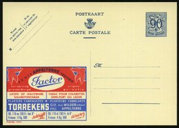 1951 BELGIEN, 90 C. Publibel-Ganzsache: ECHTE APPELTERRE VERITABLE Factor.. SIGARETTENTABAK (Tabakblätter) Flämischer Ti - Andere & Zonder Classificatie