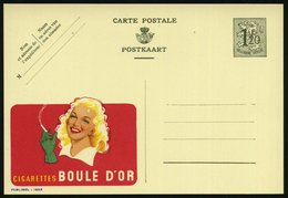 1952 BELGIEN, 1,20 F. Publibel-Ganzsache: CIGARETTES BOULE D'OR (rauchende Blondine) Ungebr. (Mi.P 283 I / 1226) - Tabak - Andere & Zonder Classificatie