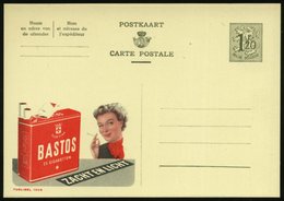 1954 BELGIEN, 1,20 F. Publibel-Ganzsache: BASTOS 25 SIGARETTEN.. (Raucherin, Zigaretten-Packung) Ungebr.) Ungebr. (Mi.P  - Sonstige & Ohne Zuordnung