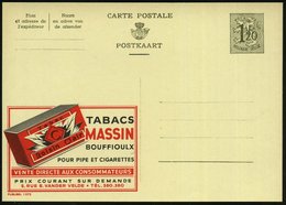 1954 BELGIEN, 1,20 F. Publibel-Ganzsache: TABACS MASSIN... (Tabak-Packung) Ungebr. (Mi.P 289 I / 1373) - Tabak / Tobacco - Otros & Sin Clasificación