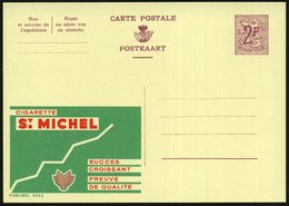 1959 BELGIEN, 2 F. Publibel-Ganzsache: CIGARETTE St. MICHEL.. (Tabakblätter) Ungebr. (Mi.P 319 I / 2045) - Tabak / Tobac - Altri & Non Classificati