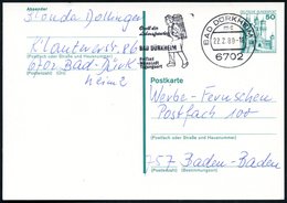 1980 6702 BAD DÜRKHEIM 1, Maschinen-Werbestempel: ..Heilbad, Weinstadt.. (= Winzer Mit Weinkiepe) Bedarf (Bo.10 A) - Wei - Other & Unclassified