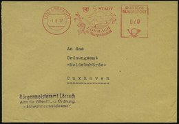 1957 (1.8.) (17 A) LÖRRACH 1, Absender-Freistempel: ..im Markgräflerland (Landschaft Mit Weintraube) Kommunalbrief - Wei - Autres & Non Classés