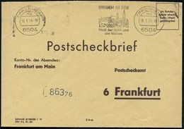 1974 6504 OPPENHEIM, Maschinen-Werbestempel: Stadt Der Gotik Und Des Weines (Ort Mit Katharinenkirche) Auf Portofreiem P - Other & Unclassified