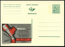 1970 BELGIEN, 2,50 F. Publibel-Ganzsache: MUZZI Frères IMPORTATEURS DE VINS D'ITALIE.. BERTANI (Trinker Leert Flasche) ) - Autres & Non Classés