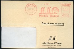 1939 (16.3.) ELTVILLE, Absender-Freistempel: M(atheus) M(üller) Tradition - Qualität (2 Hände Mit Handlinien "M M"), Tei - Otros & Sin Clasificación