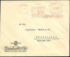 1938 (13.4.) KOBLENZ 1, Absender-Freistempel: 140 JAHRE DEINHARD & Co (Wappe U. Lorbeer) Bedarfs-Vorderseite - Sekt & Sc - Other & Unclassified