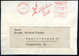 1938 (1.6.) WIESBADEN-SCHIERSTEIN, Absender-Freistempel: Söhnlein Sekt (Prinz Mit Sektflasche, Text Sütterlin) Kleine Vo - Other & Unclassified