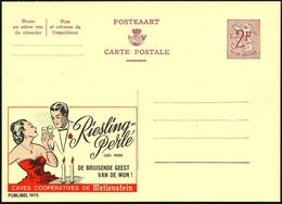 1959 BELGIEN, 2 F. Publibel-Ganzsache: Riesling Perlé.. DE BRUISENDE GEEST.. (Paar Mit Sektgläsern, Kerzen) Ungebr. (Mi. - Other & Unclassified