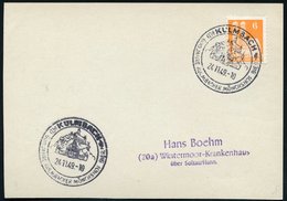 1949 (24.11.) (13 A) KULMBACH, Handwerbestempel: 600 JAHRE KULMBACHER MÖNCHSHOF BIER (Orts Mit Plassenburg = Zinnfiguren - Autres & Non Classés