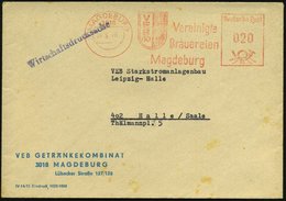 1976 3018 MAFDEBURG, Absender-Freistempel: VEB (K) Vereinigte Brauereien Magdeburg (Schild-Logo) Firmenbrief: VEB GETRÄN - Other & Unclassified