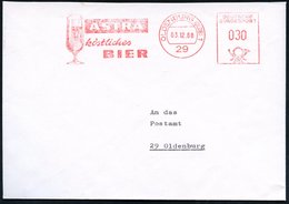 1968 (3.12.) 29 OLDENBURG (OLDB) 1, Absender-Freistempel: ASTRA Köstliches BIER (Bierglas) Rs. Zweifarbiger, Dekorativer - Andere & Zonder Classificatie