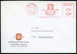 1964 (14.4.) 4056 WALDNIEL, Absender-Freistempel: 80 Jahre Schloßbrauerei Heinr. Leven (Monogramm-Logo) Motivgleicher Fi - Autres & Non Classés