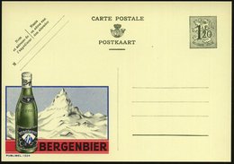 1952 BELGIEN, 1,20 F. Publibel-Ganzsache: BERGERBIER (Bierflasche, Alpiner Berg) Französ. Titel Oben, Ungebr. (Mi.P 283  - Otros & Sin Clasificación